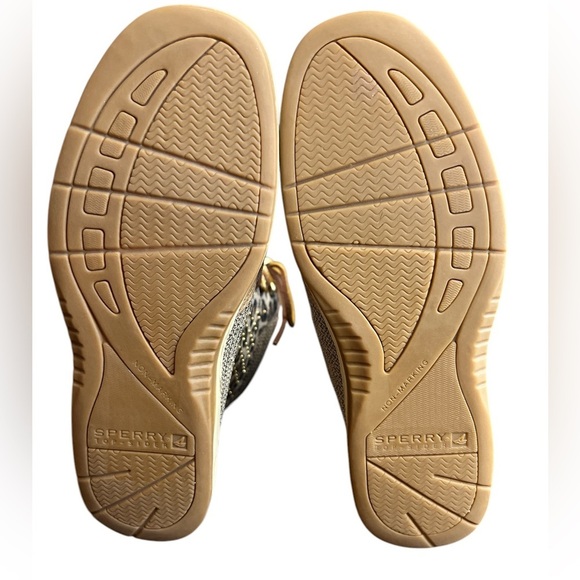 Sperry Women’s Sz 6.5 Hikerfish Boots Tan Leopard Leather Gold Studded Lined NEW - Picture 6 of 7